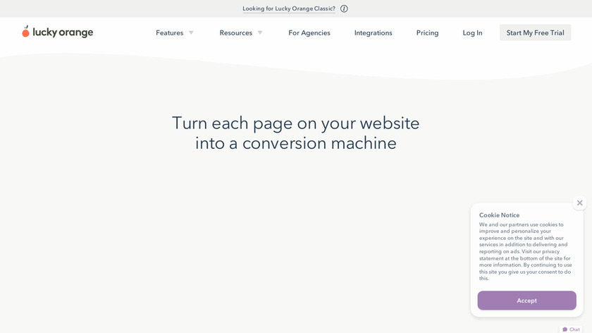 Dynamic Heatmaps by Lucky Orange Landing Page