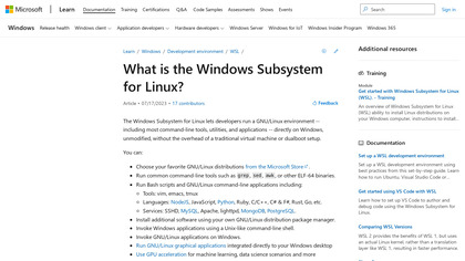 Windows Subsystem for Linux (WSL) image