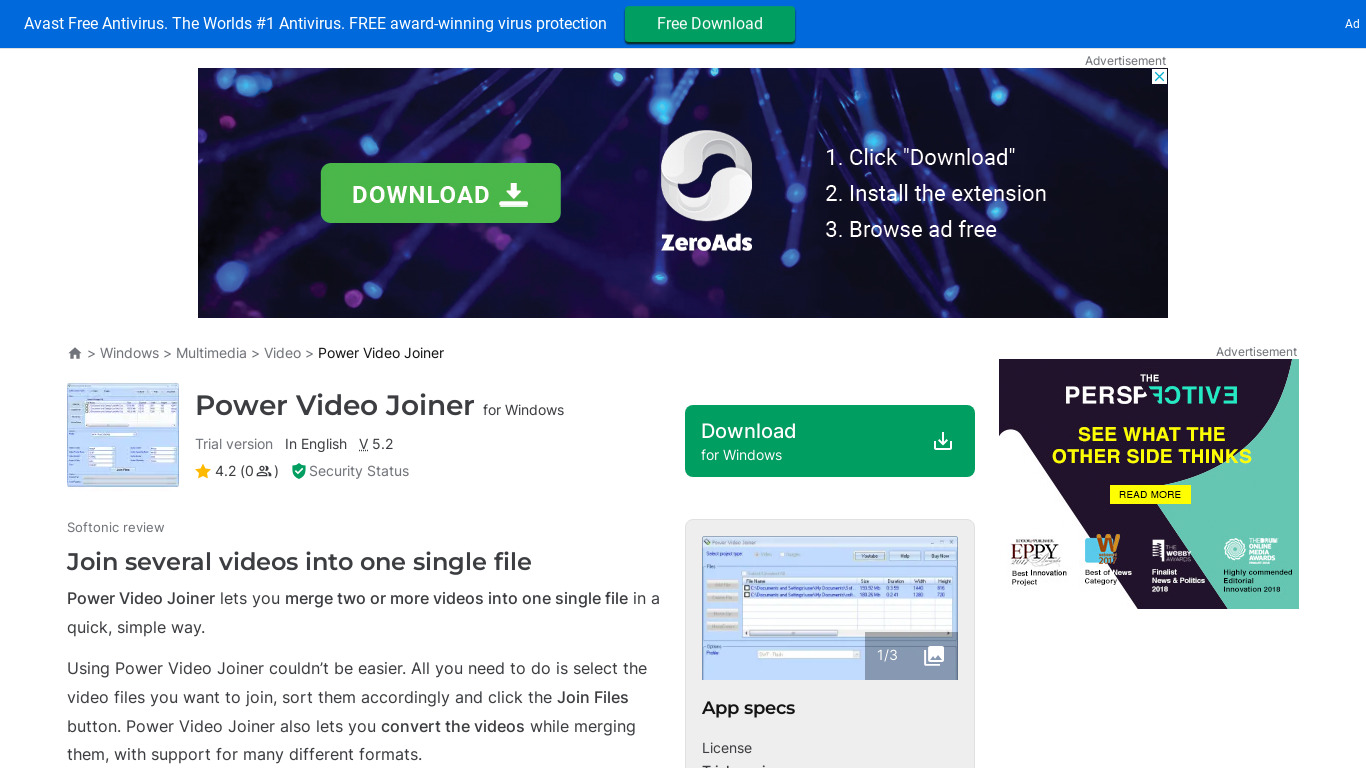 Power Video Joiner Landing page