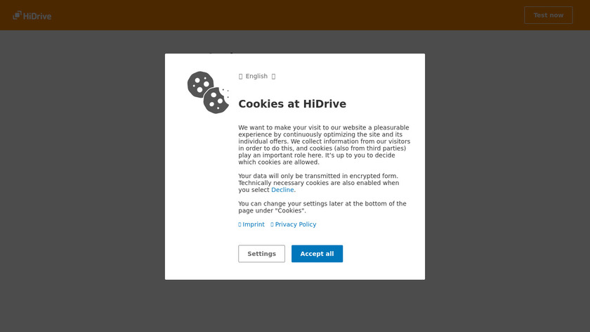 HiDrive Landing Page