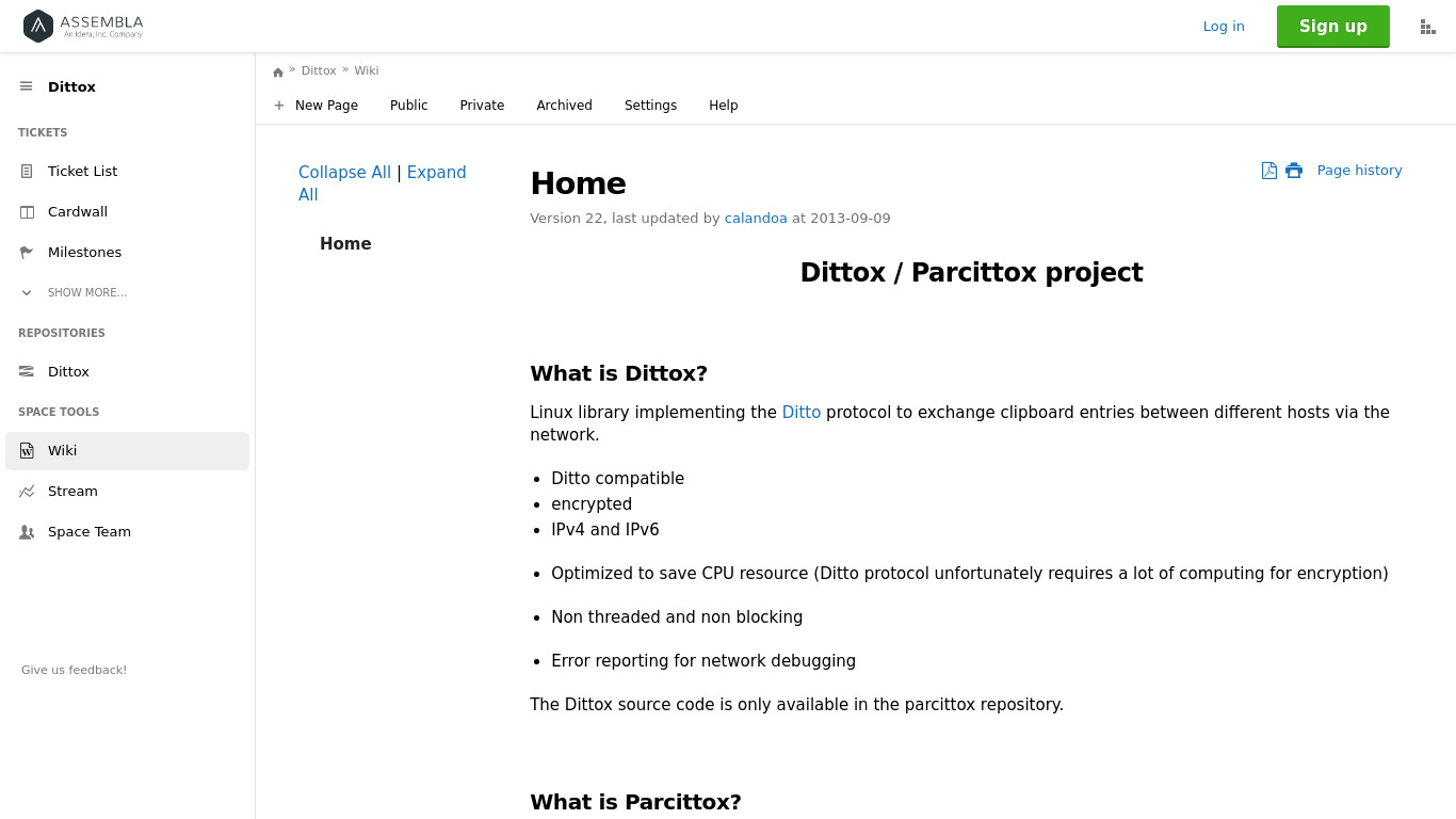 Dittox / Parcittox Landing page