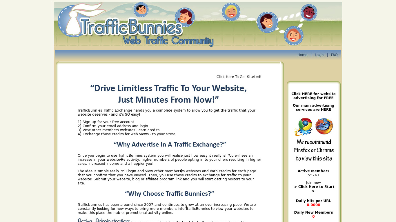 Trafficbunnies Landing page