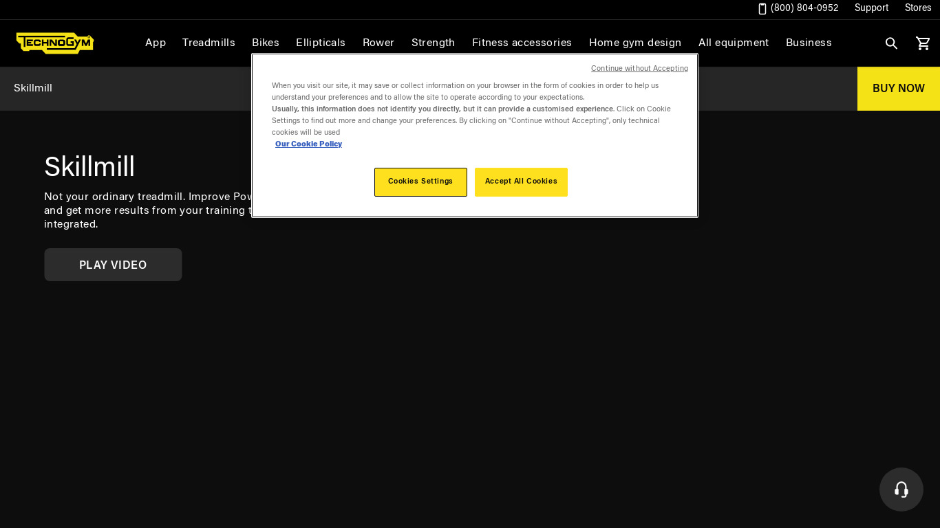 Technogym - Skillmill Connect Landing page
