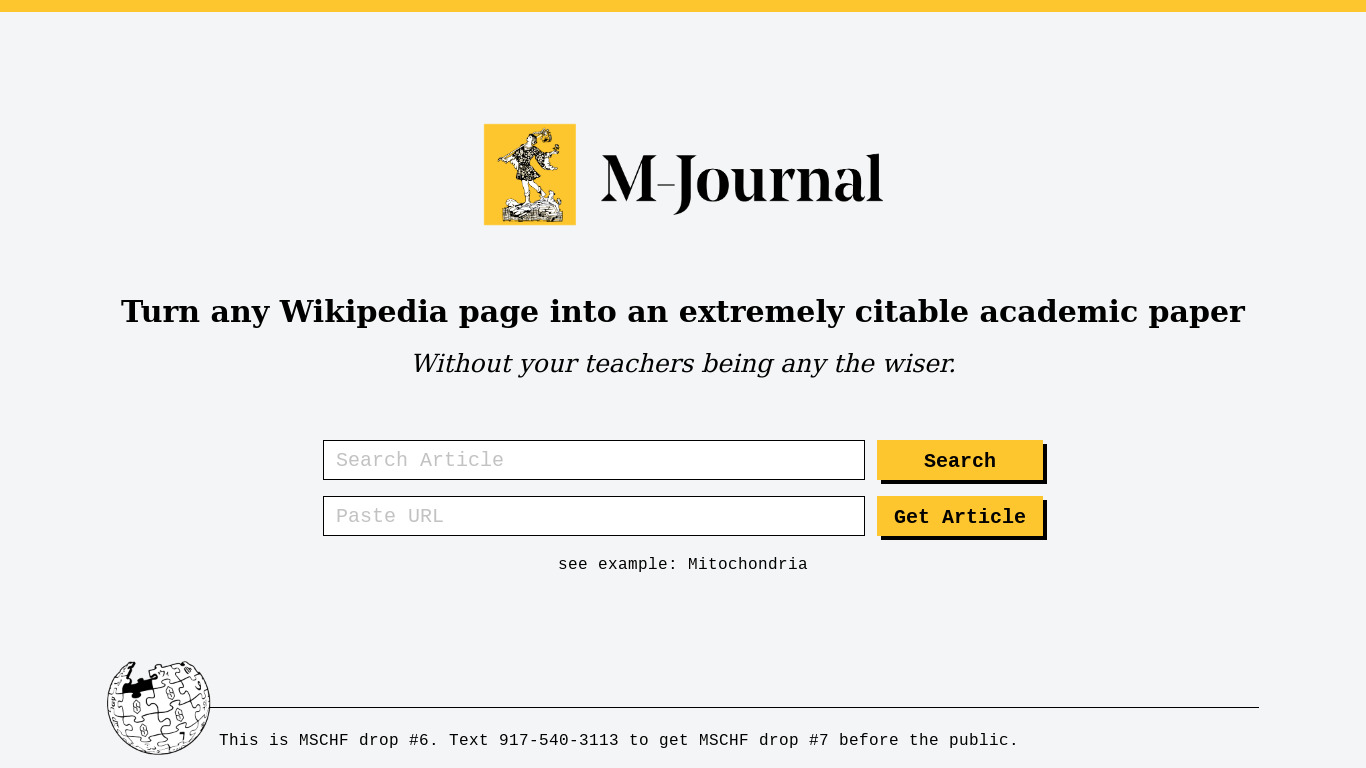 M-Journal Landing page
