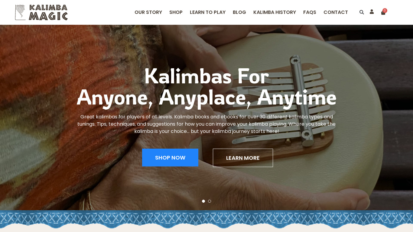 Kalimba Landing page