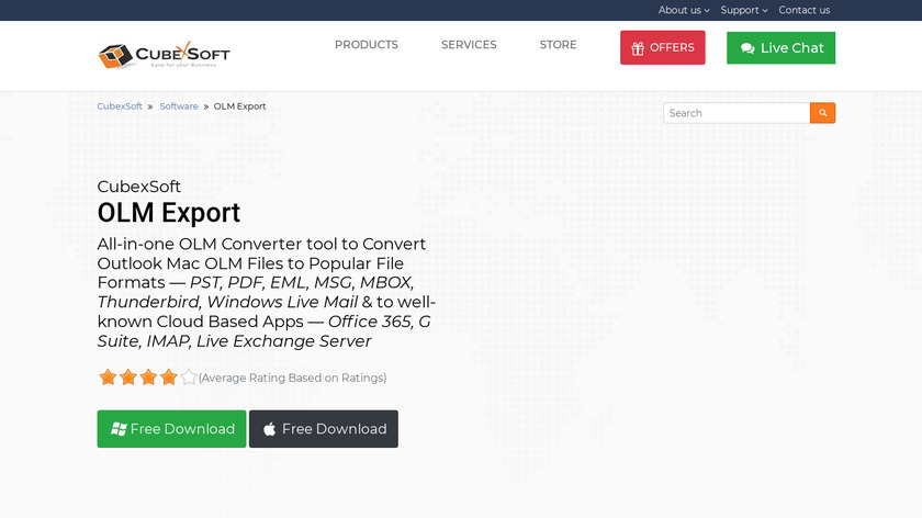 CubexSoft OLM Export Landing Page