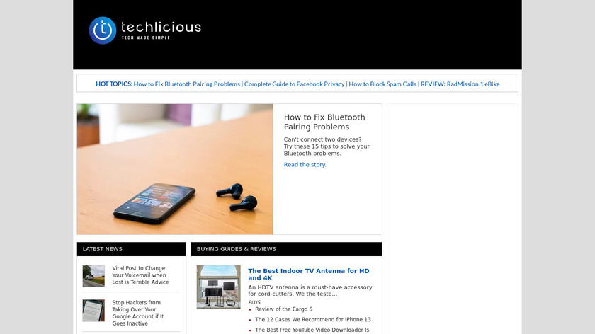 Techlicious Landing Page