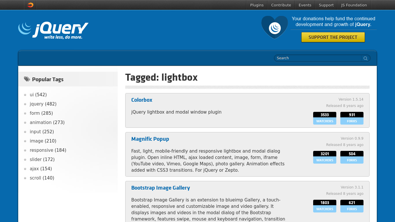 jQuery Lightbox Landing page