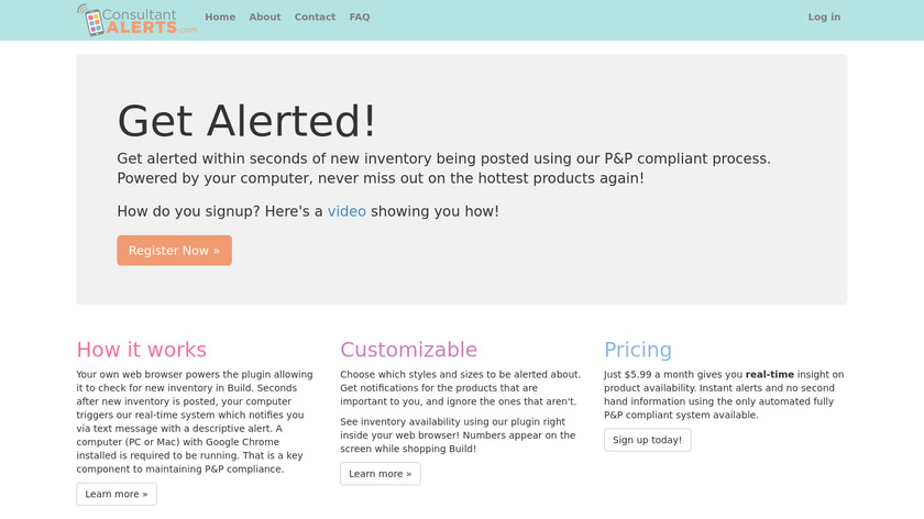 Consultant Alerts Landing Page