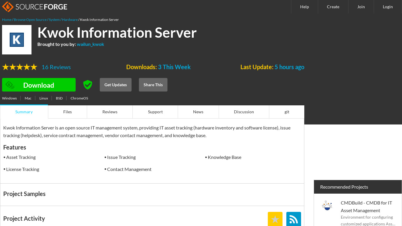 Kwok Information Server Landing page