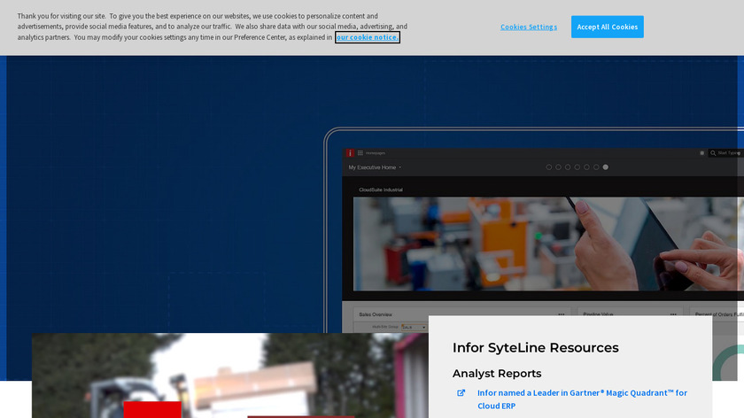 Infor CloudSuite Industrial (SyteLine) Landing Page