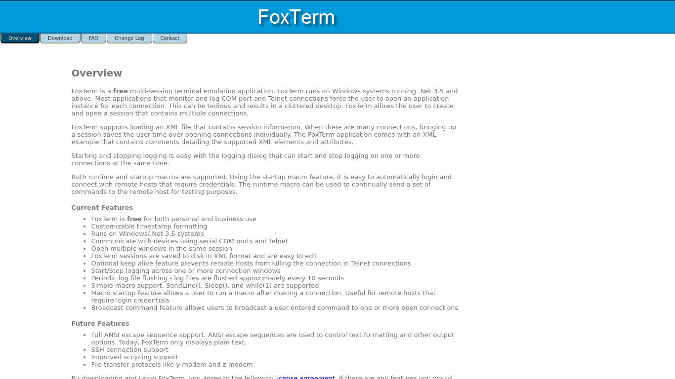 Fox Term Landing page