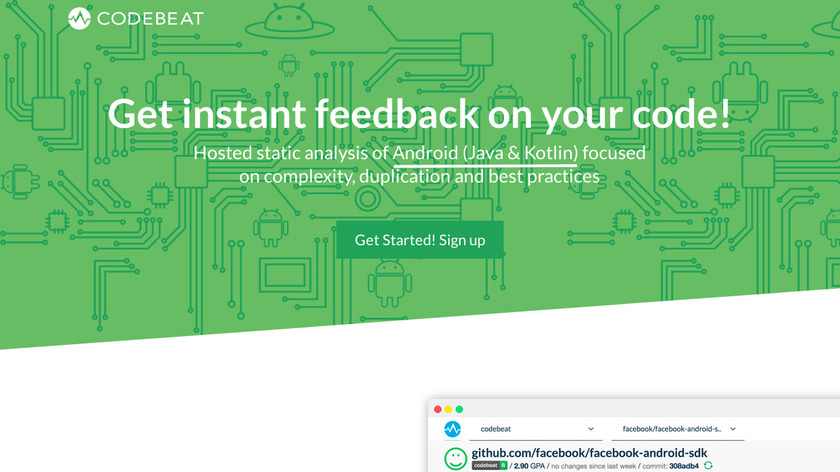 Codebeat for Android Landing Page