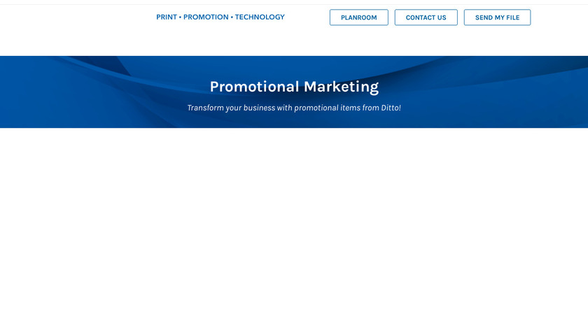 Ditto Promotional Products Landing Page