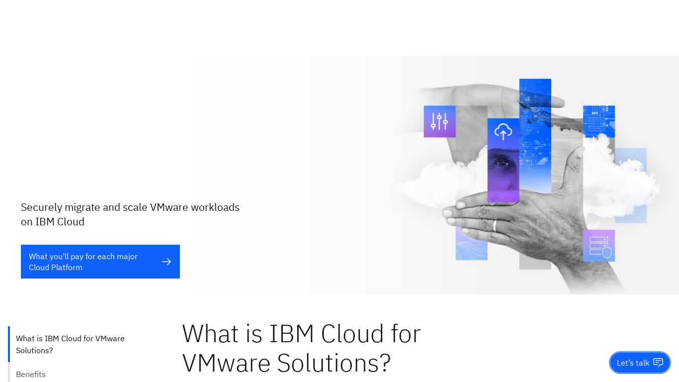 IBM Cloud for VMware Solutions Landing page