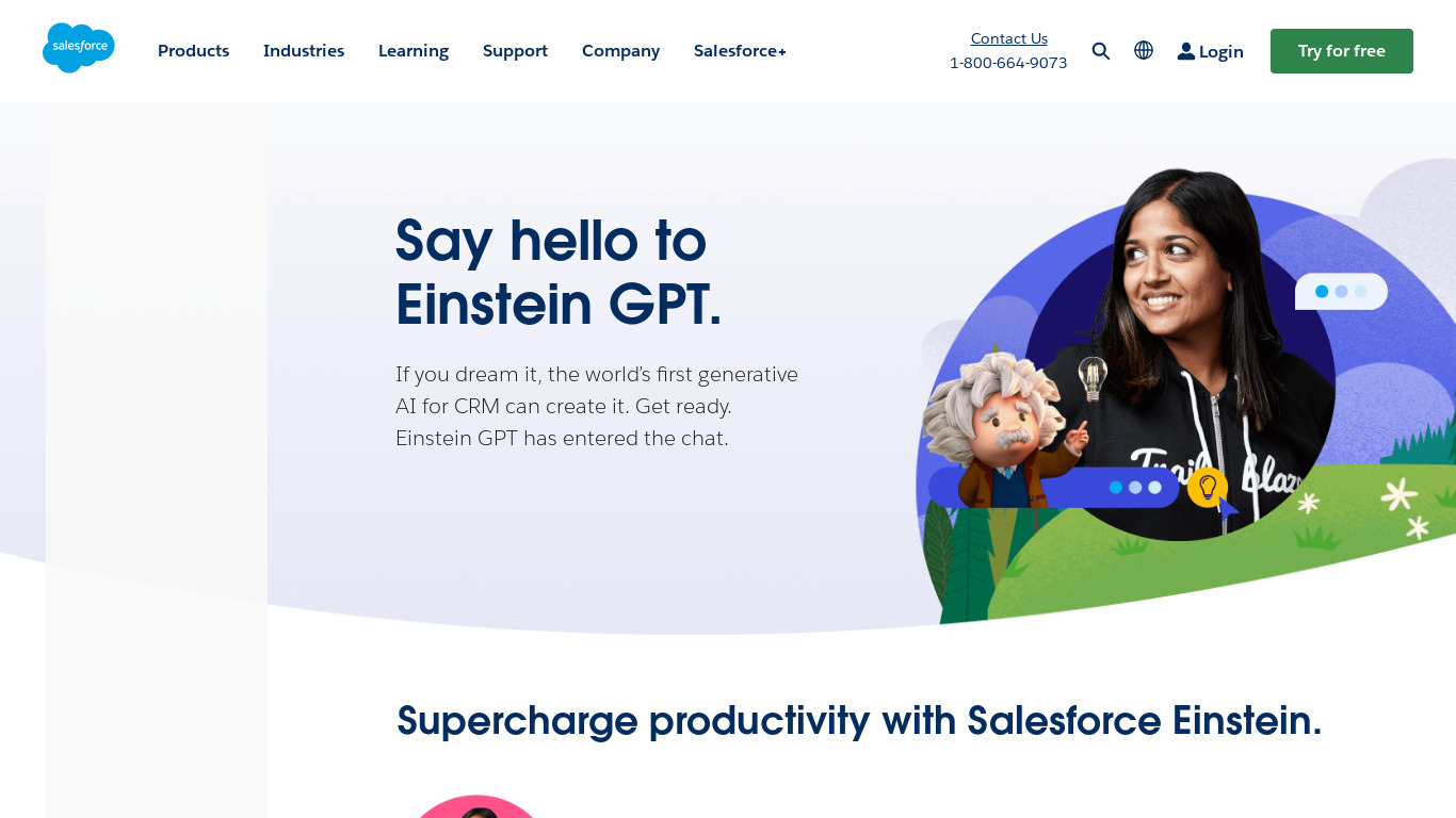 Salesforce Einstein Landing page