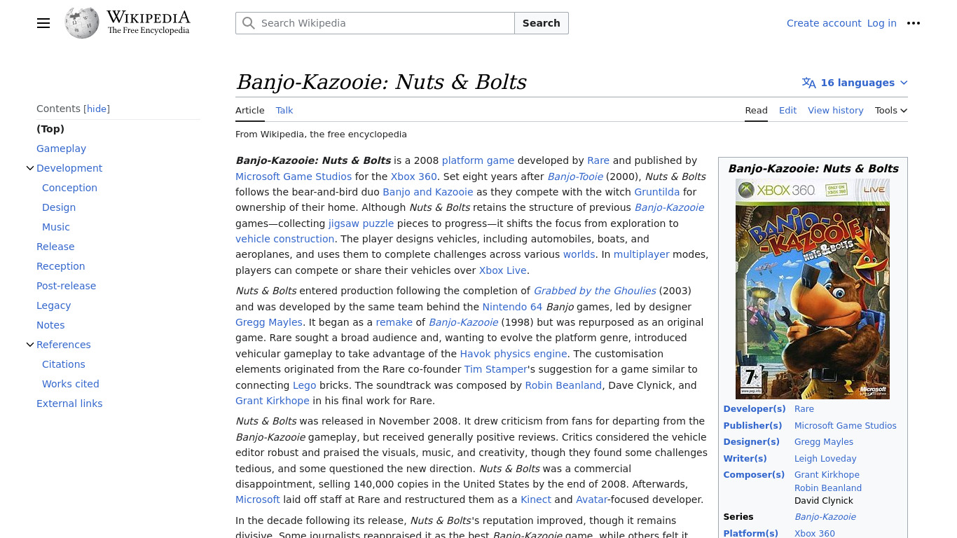 Banjo-Kazooie: Nuts & Bolts Landing page