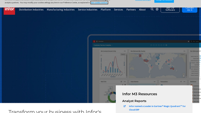 Infor M3 Landing Page