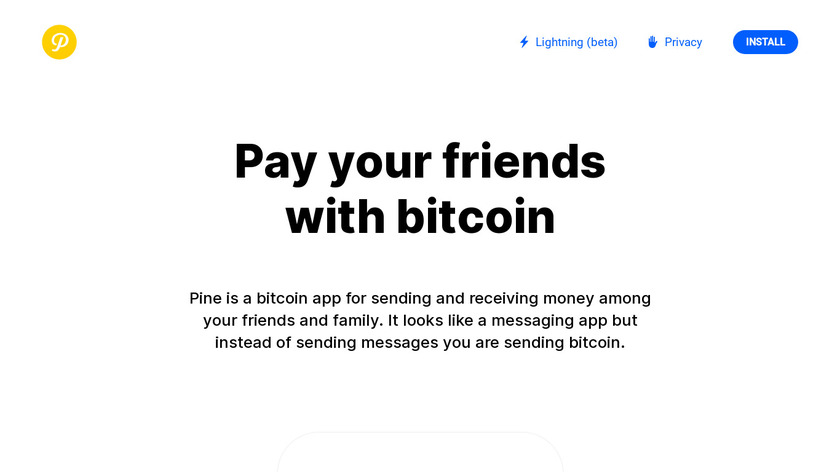Pine - Bitcoin App Landing Page