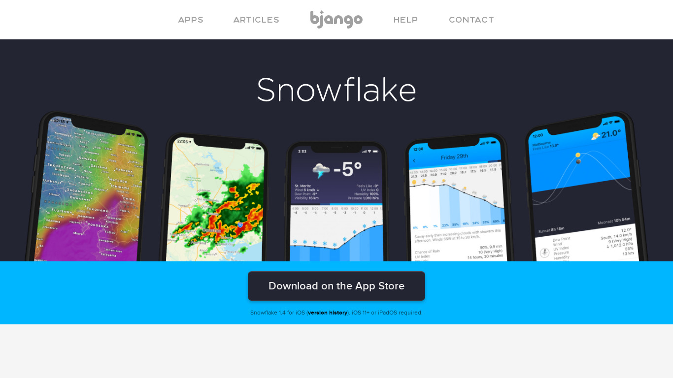 Snowflake Weather Landing page