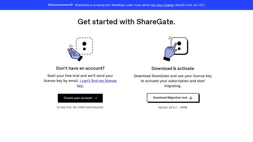 ShareGate Desktop Landing Page