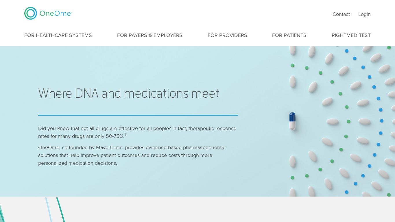 OneOme RightMed test Landing page