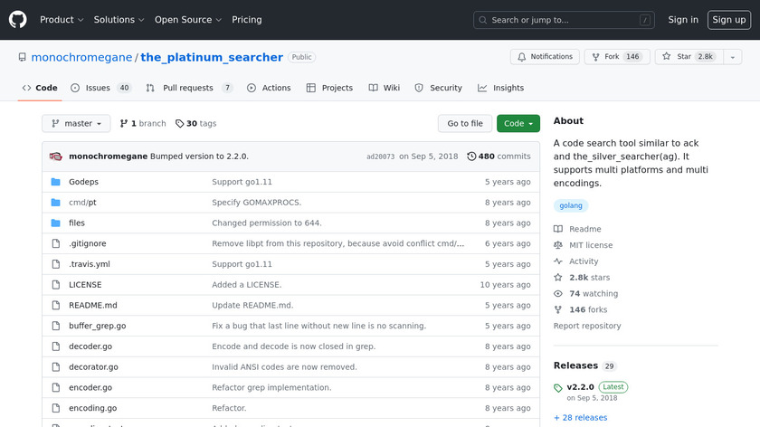 The Platinium Searcher (pt) Landing Page