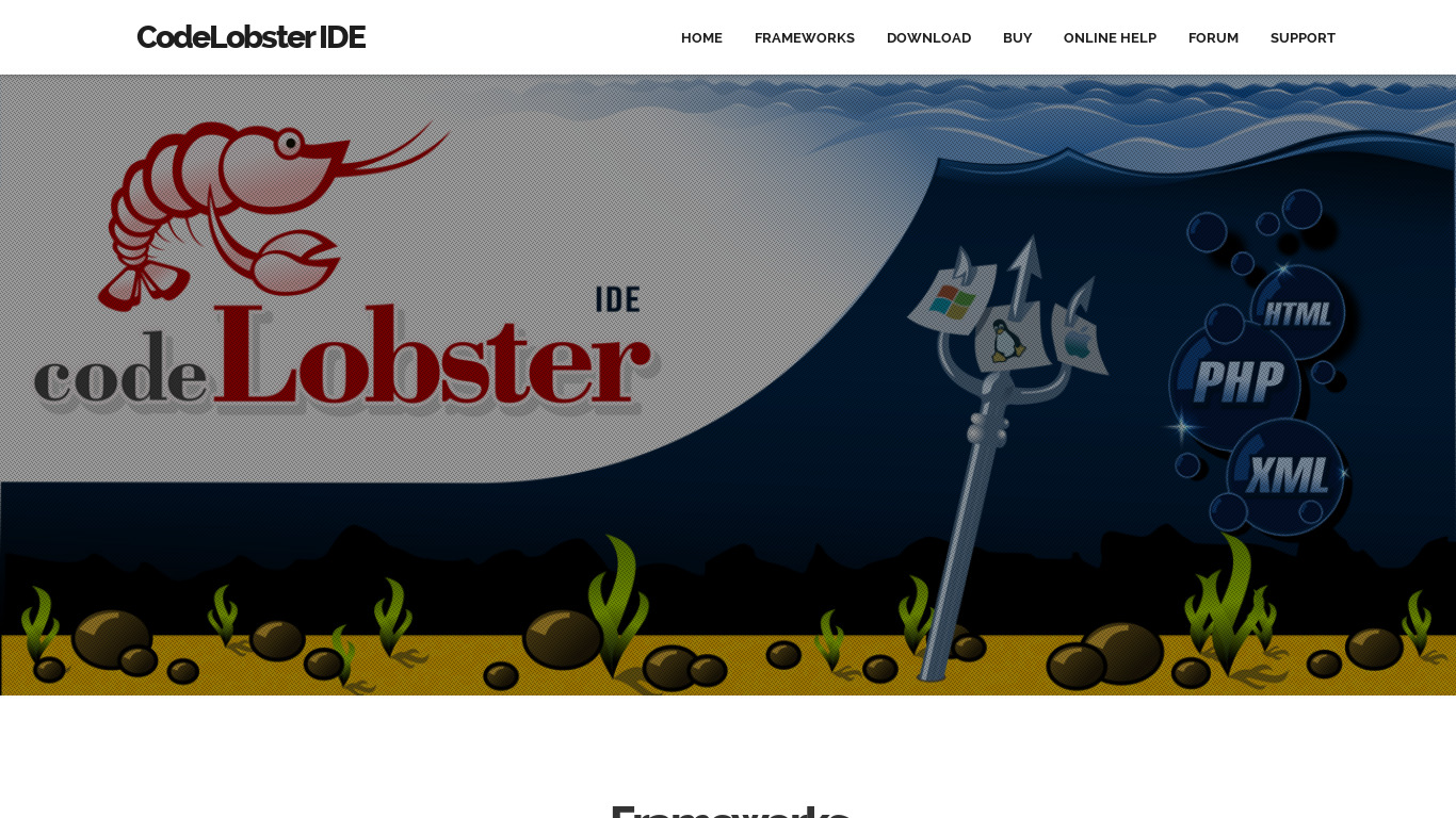 CodeLobster IDE Landing page