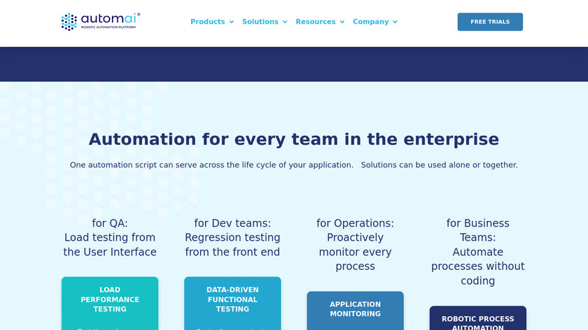 Automai Robotic Automation Platform Landing Page