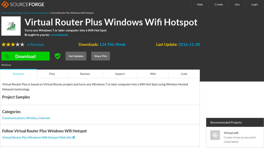 Virtual Router Plus Landing Page