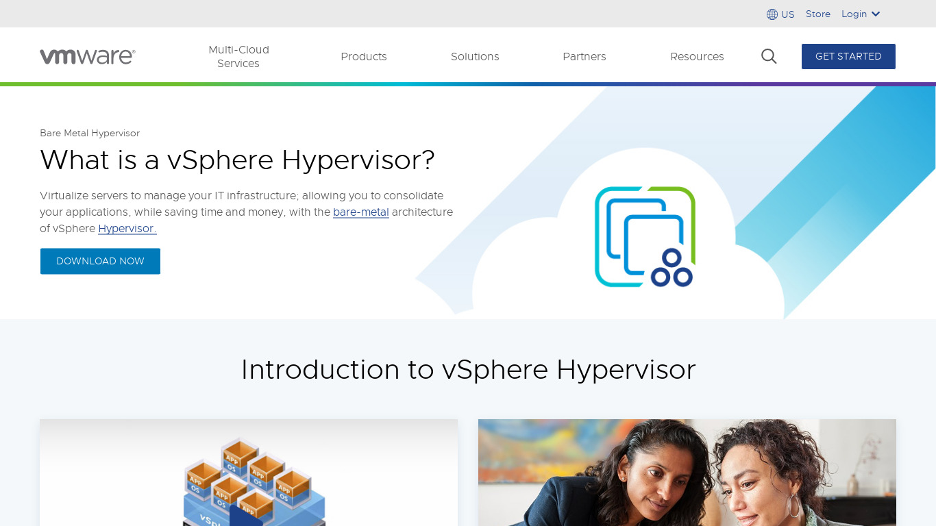 vSphere Hypervisor Landing page