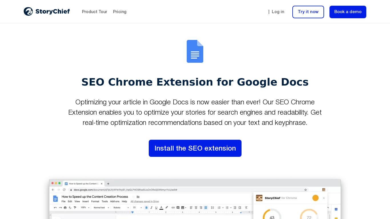 SEO Extension for Google Docs Landing page