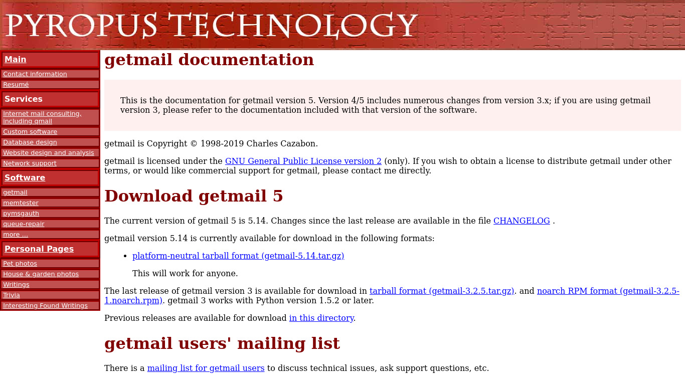 getmail Landing page