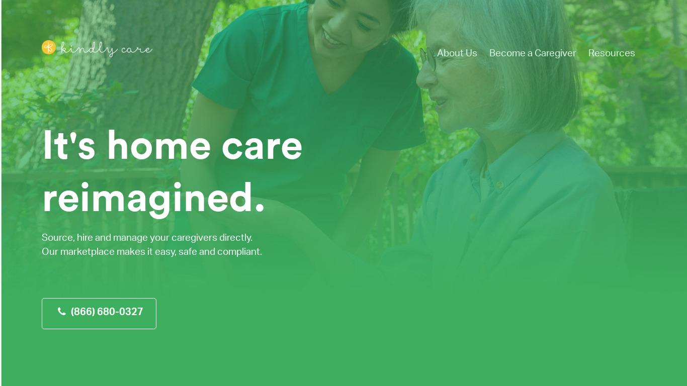 Kindly Care Landing page