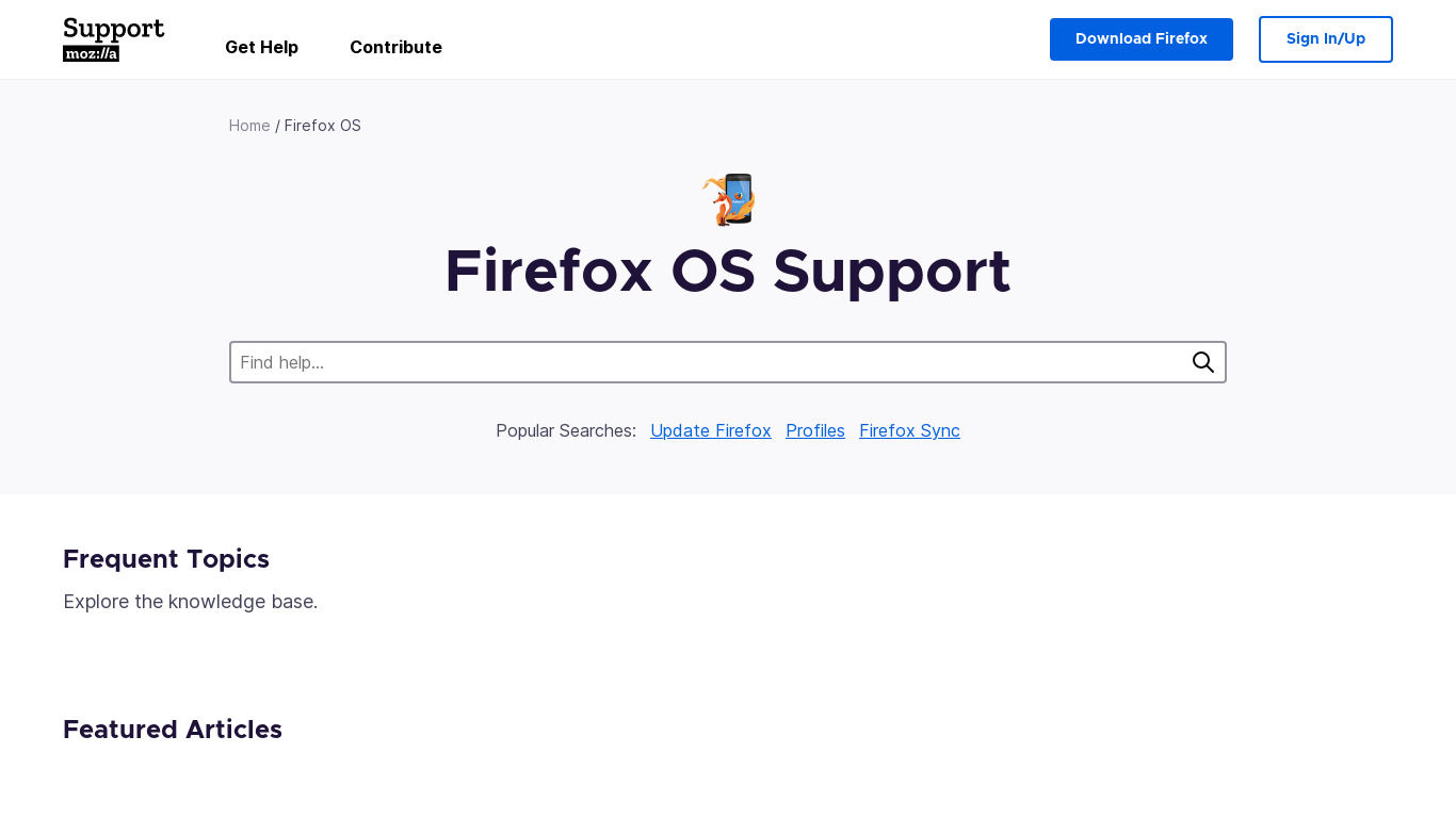 Firefox OS Landing page