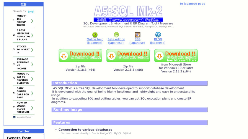 A5:SQL Mk-2 Landing Page