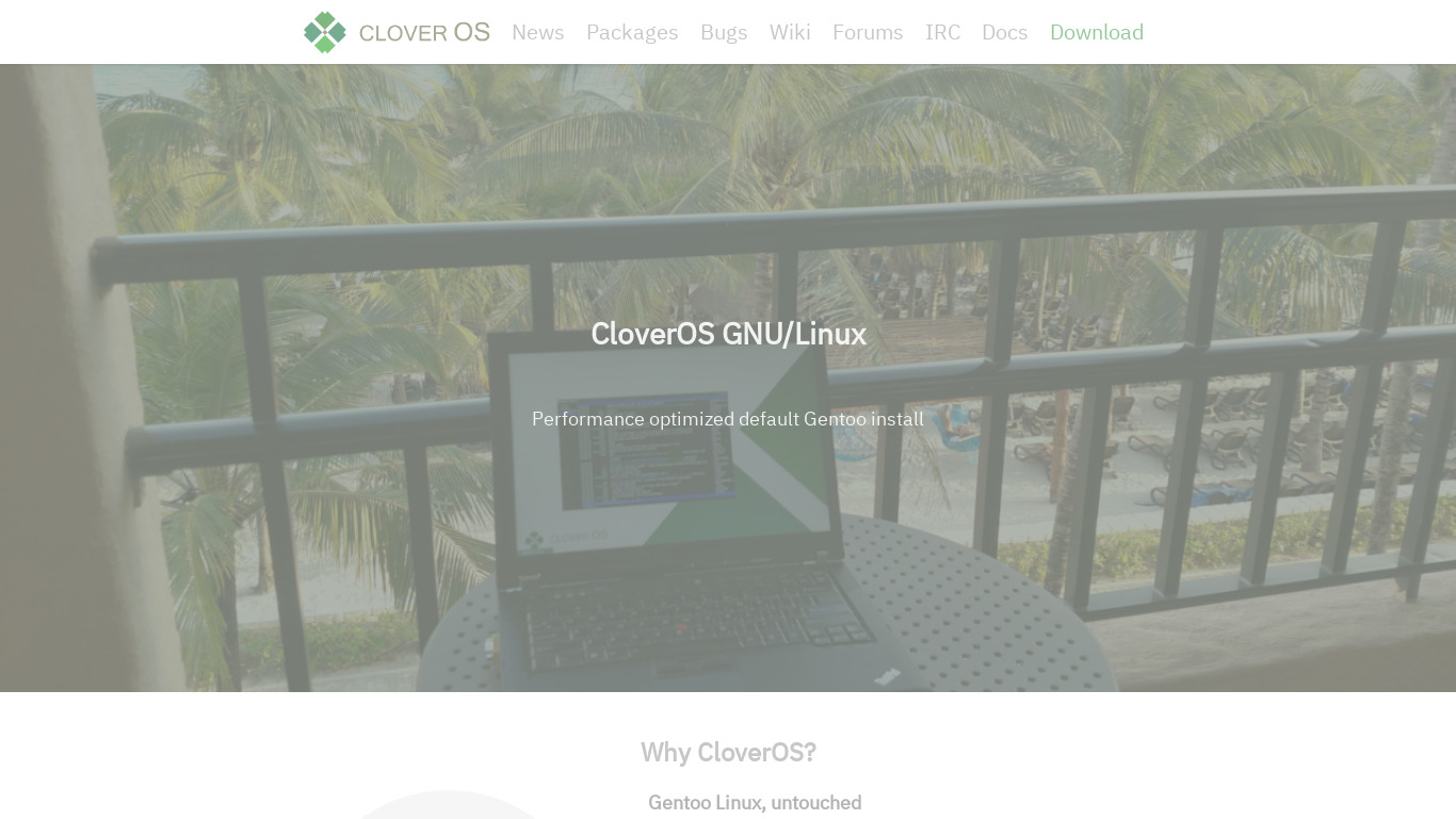 CloverOS Landing page