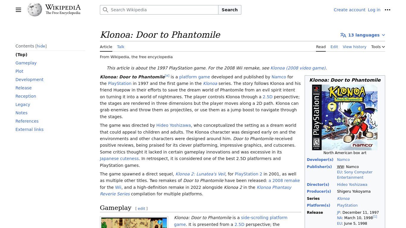 Klonoa: Door to Phantomile Landing page