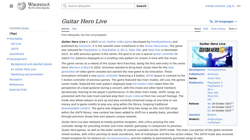 Guitar Hero Live Landing Page