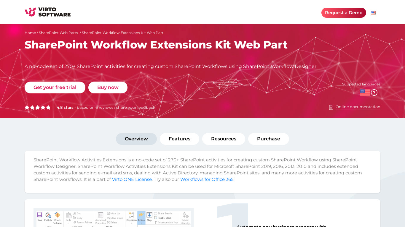 SharePoint Workflow Activities by Virto Landing page