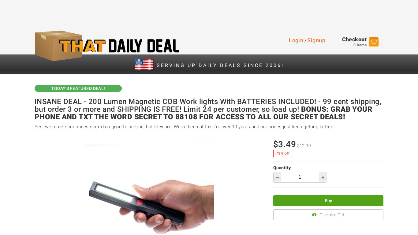 That Daily Deal Landing page