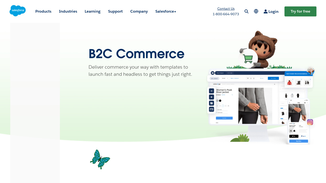 Salesforce B2C Commerce Landing page
