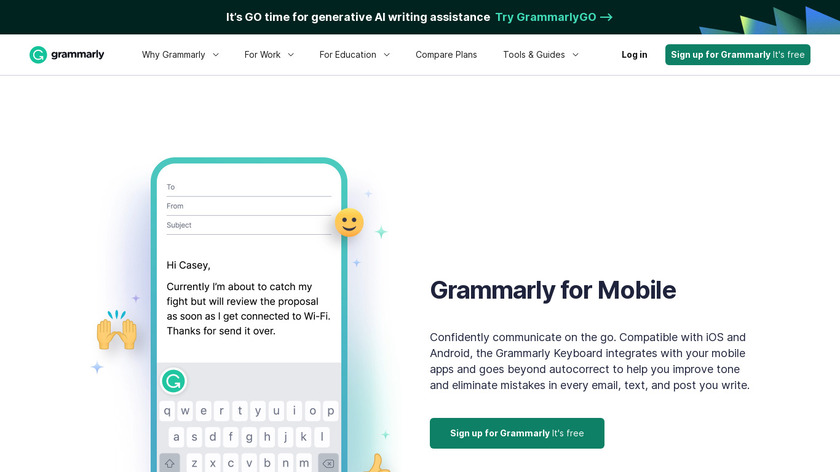 Grammarly Keyboard Landing Page