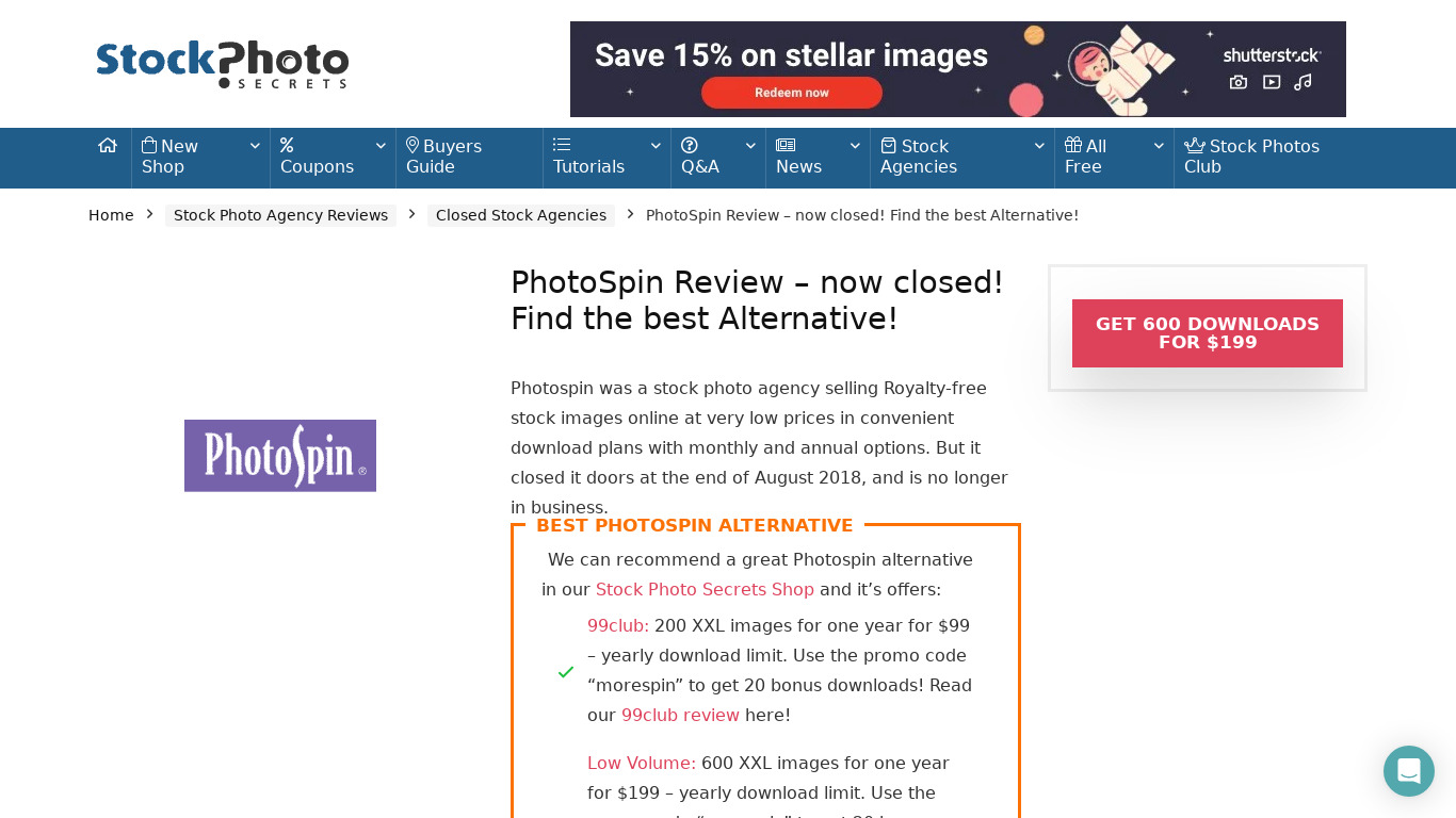 PhotoSpin Landing page