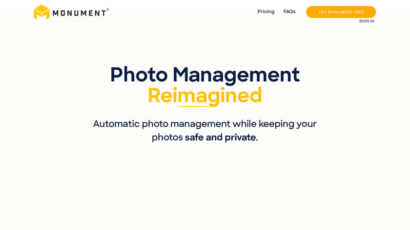 Monument Backup and Organization Device Landing Page