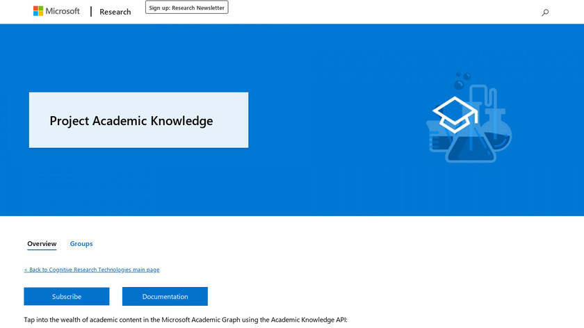 Microsoft Academic Knowledge API Landing Page