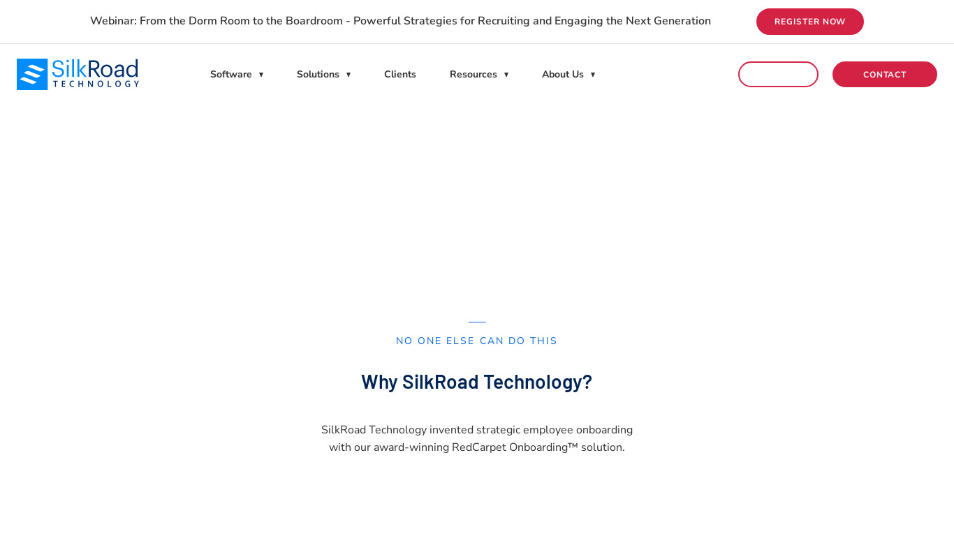 SilkRoad Technology Landing page