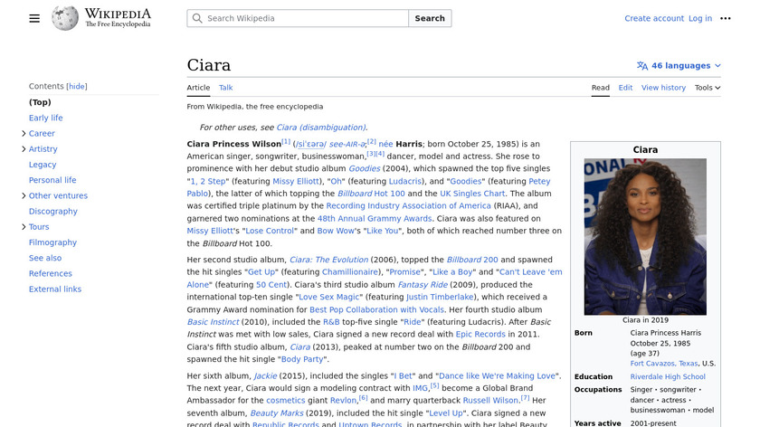 Ciara Landing Page