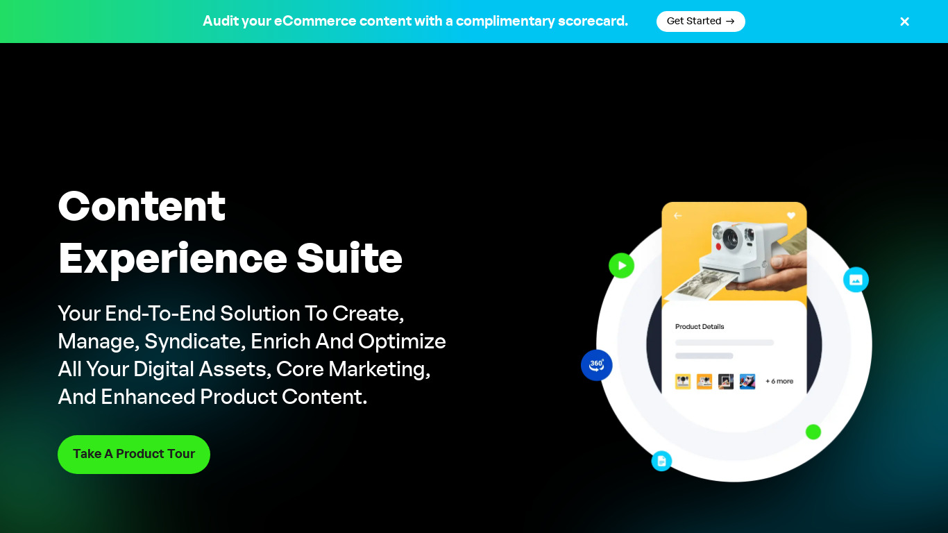 Syndigo Content Experience Hub Landing page