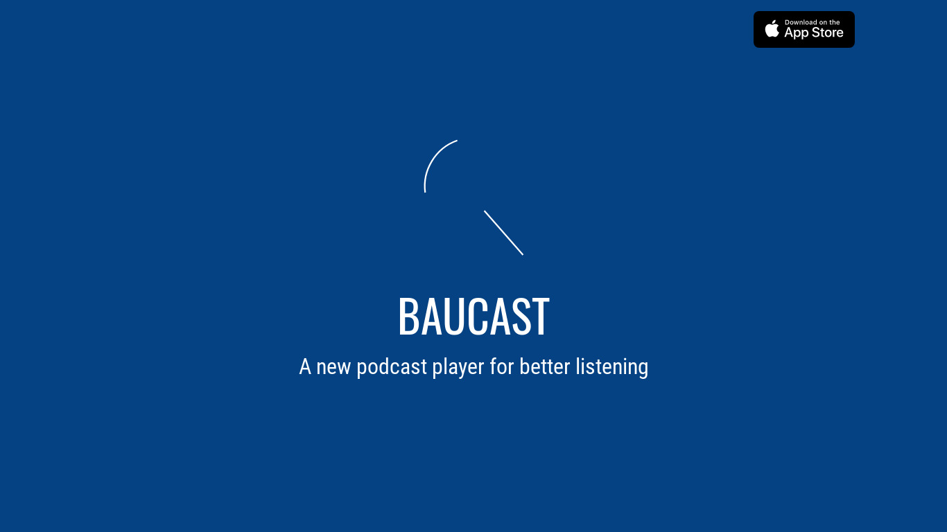 Baucast Player Landing page